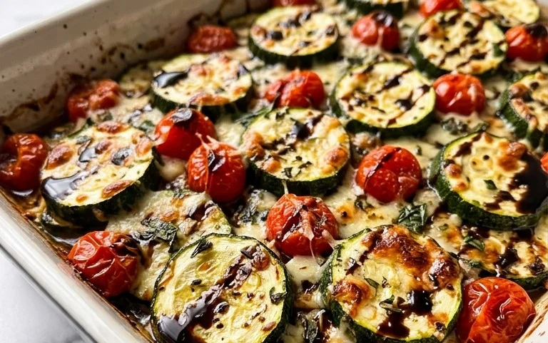 Balsamic Zucchini Tomato Bake