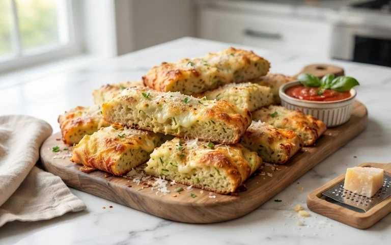 Cheesy Zucchini Breadsticks